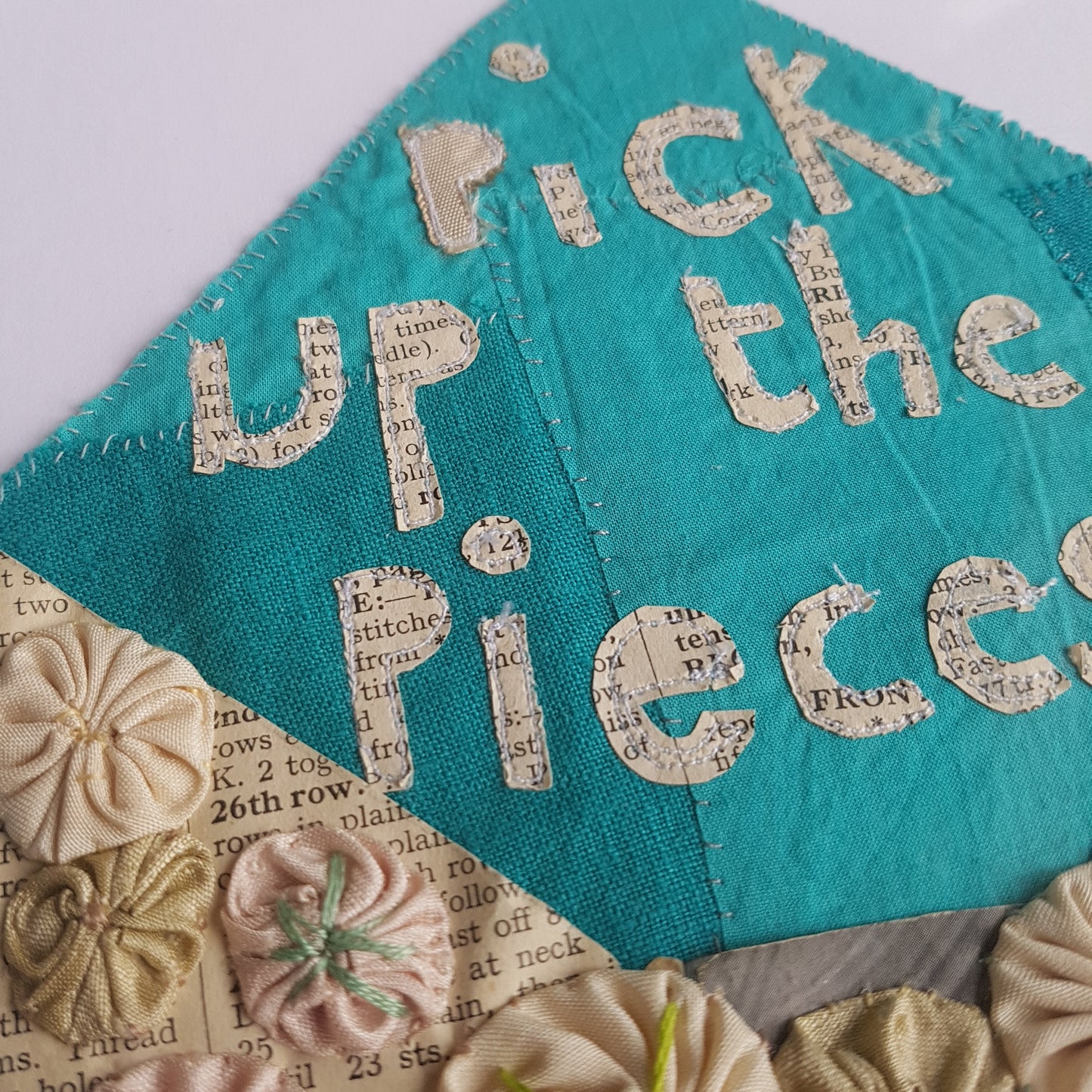 Textile Art Envelope With Hand Stitching - Pick Up The Pieces