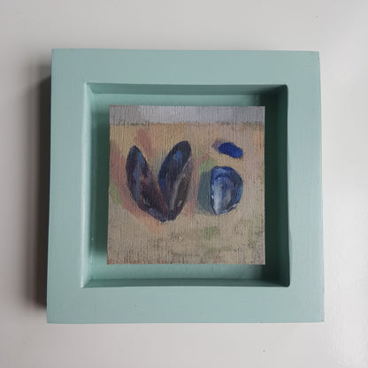 Mussels and Seaglass Study -  Small Original Painting