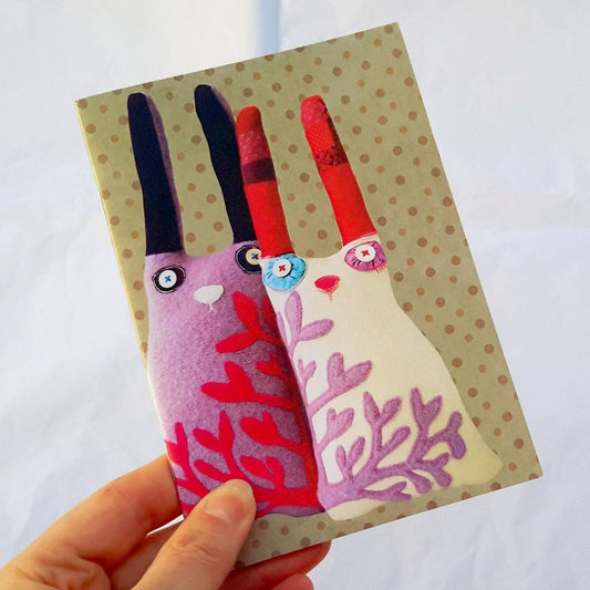 Small Notebook - Cloth Rabbits Design