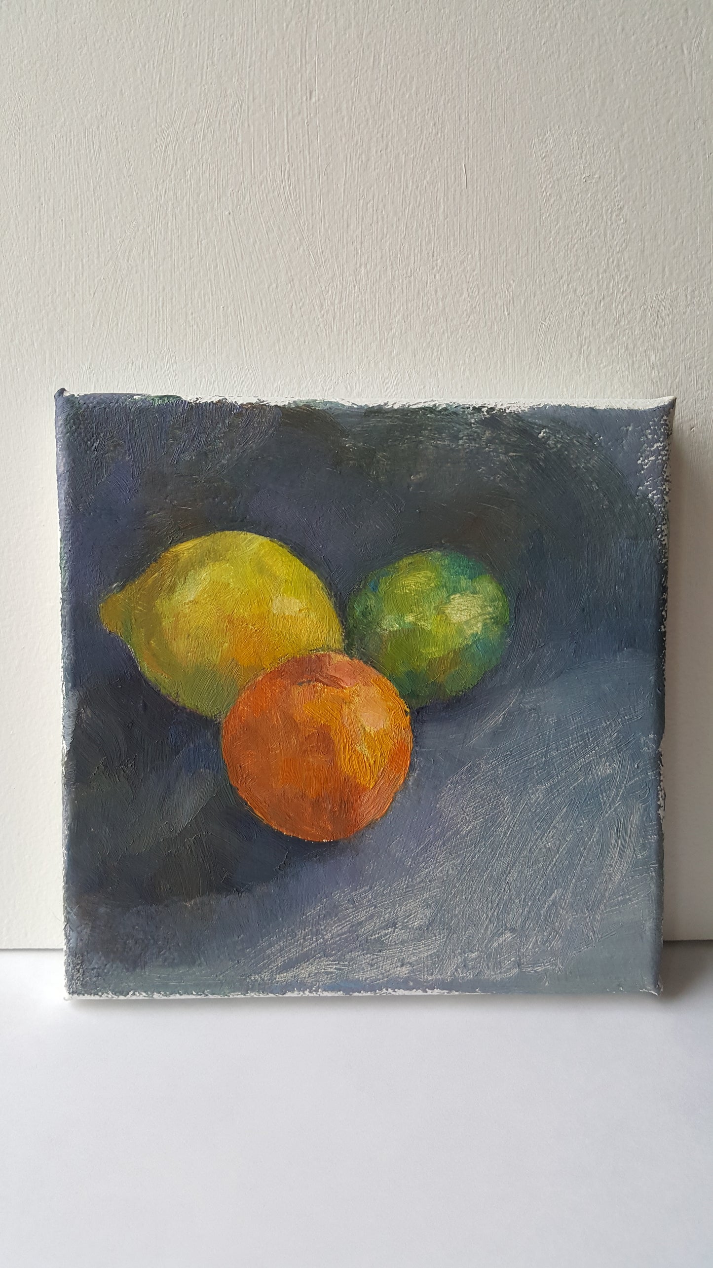 Citrus Still-life - Small Oil Painting On Canvas