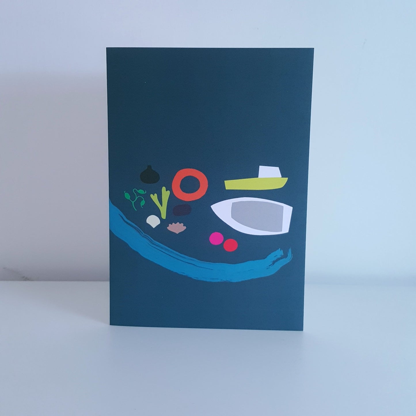 Harbour Boats greeting card by Julia Laing.