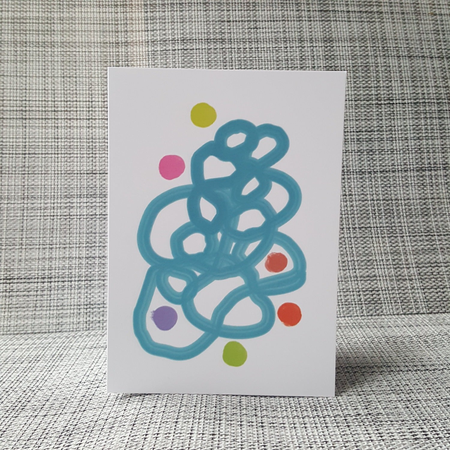 greeting card with blue rope design