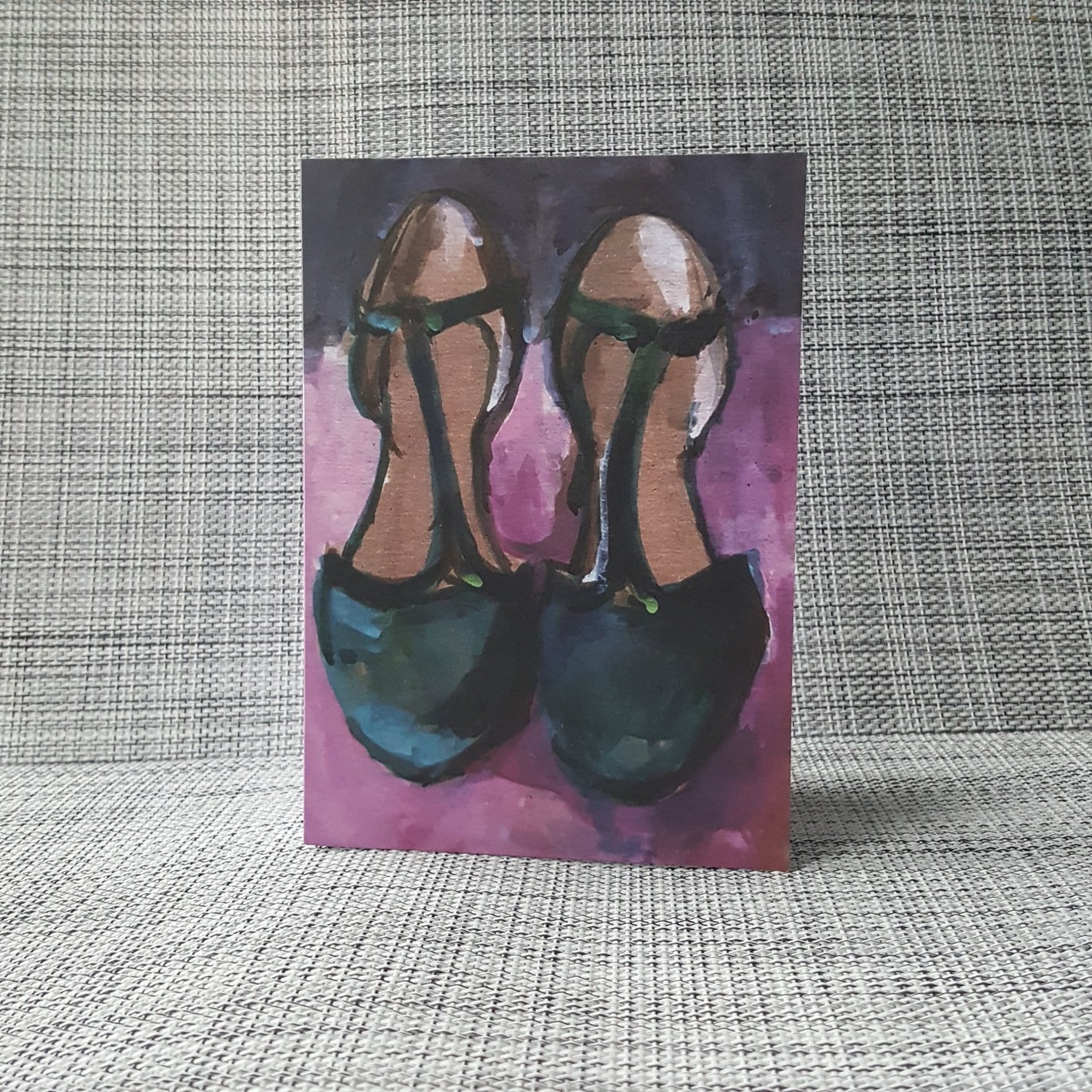 green shoes painting greeting card