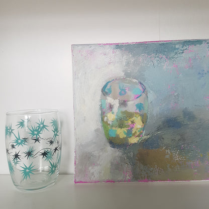 Lime Juice in a Tumbler - Small Acrylic Painting On Canvas