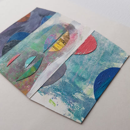 Close up of right side of paper collage.