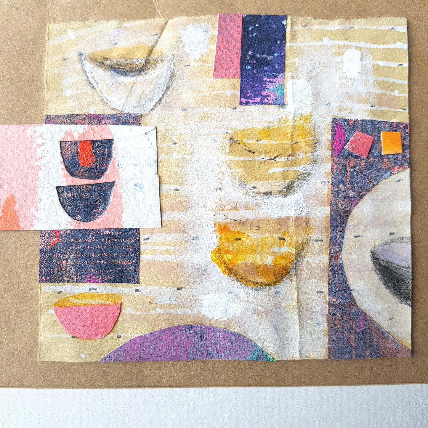 Table Is Set - Small Mixed-media Paper Collage