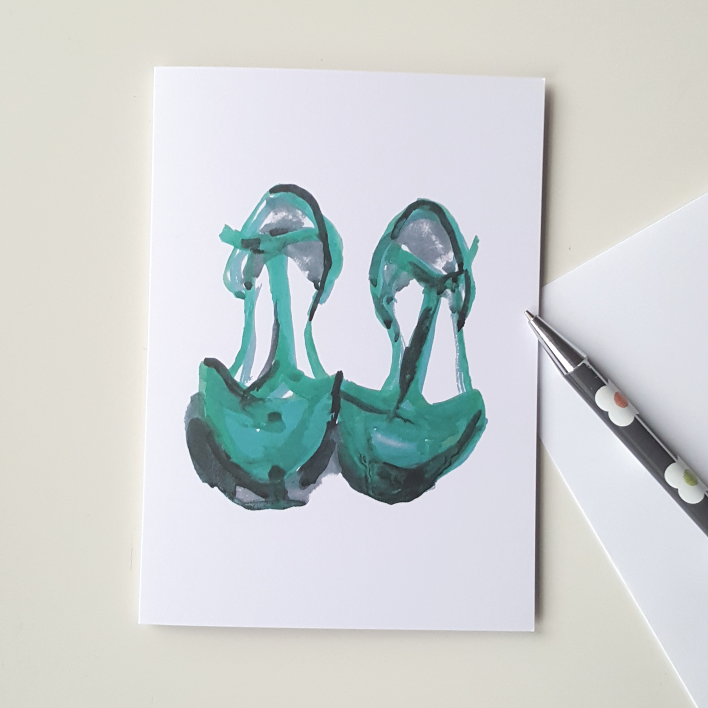 Green Shoes Greeting Card