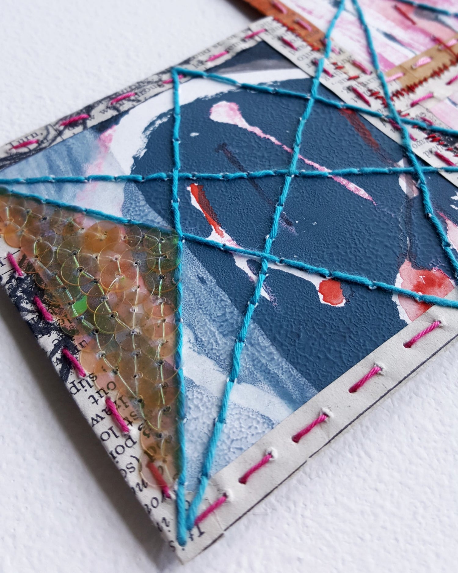 Detail of paper patchwork by Julia Laing