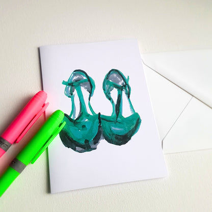 Green Shoes Greeting Card
