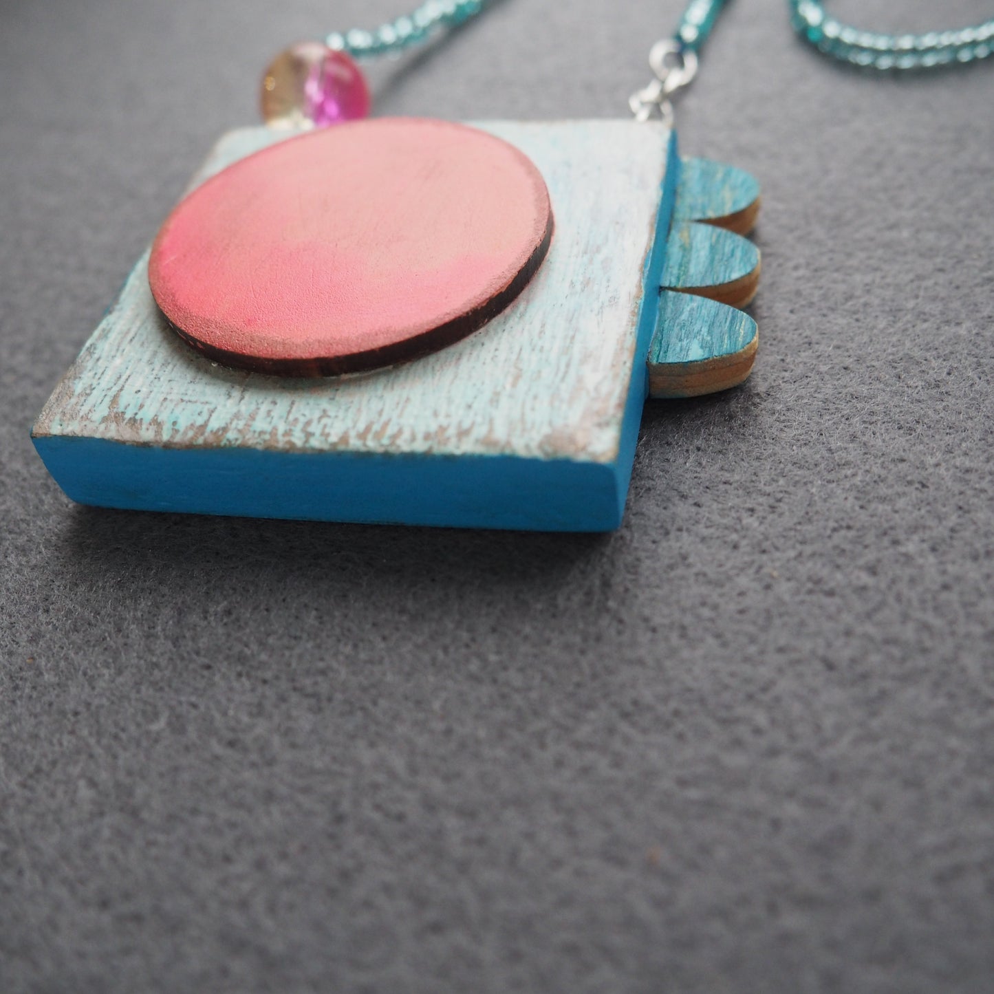 Big Sun - Handmade Wooden Pendant Necklace