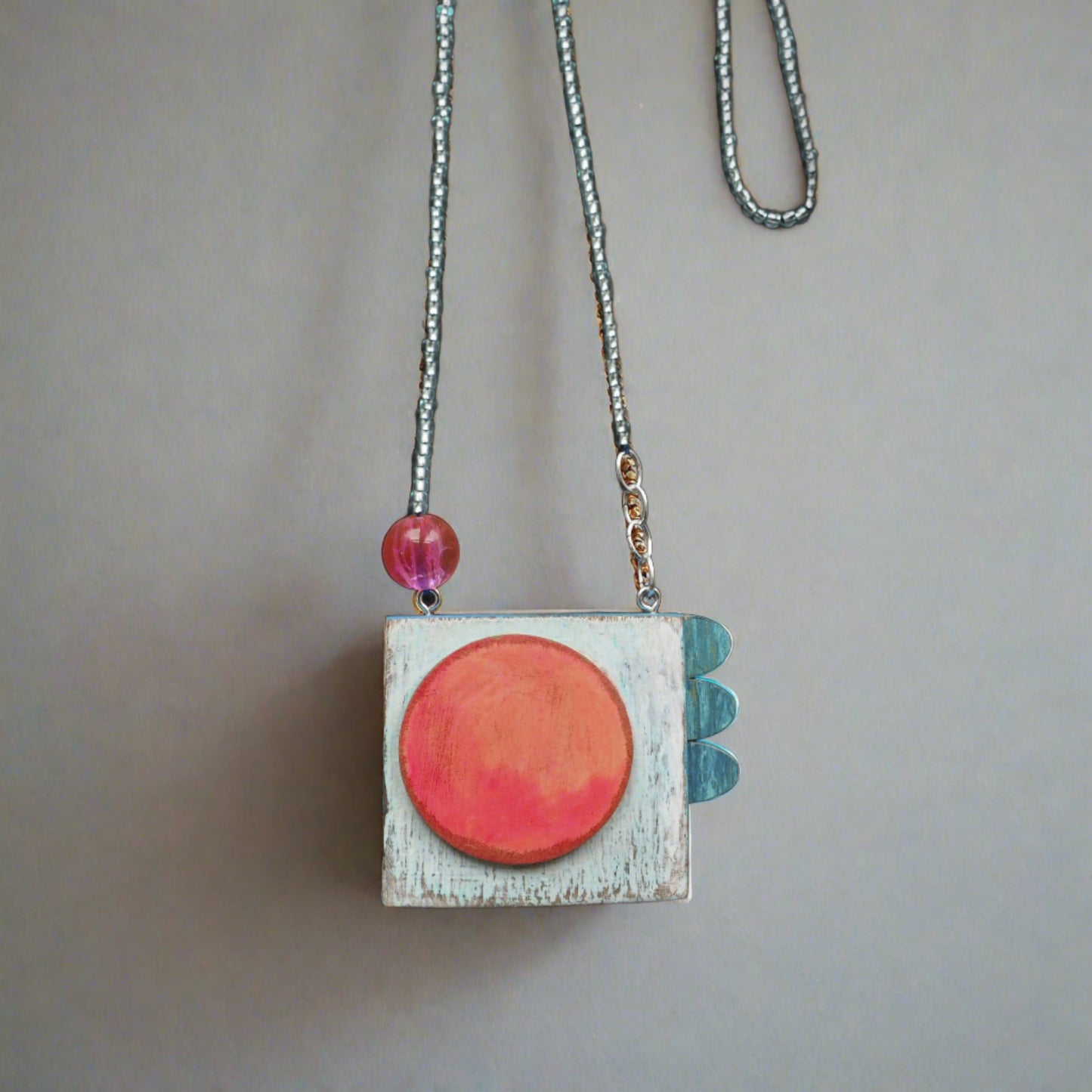 Big Sun - Handmade Wooden Pendant Necklace