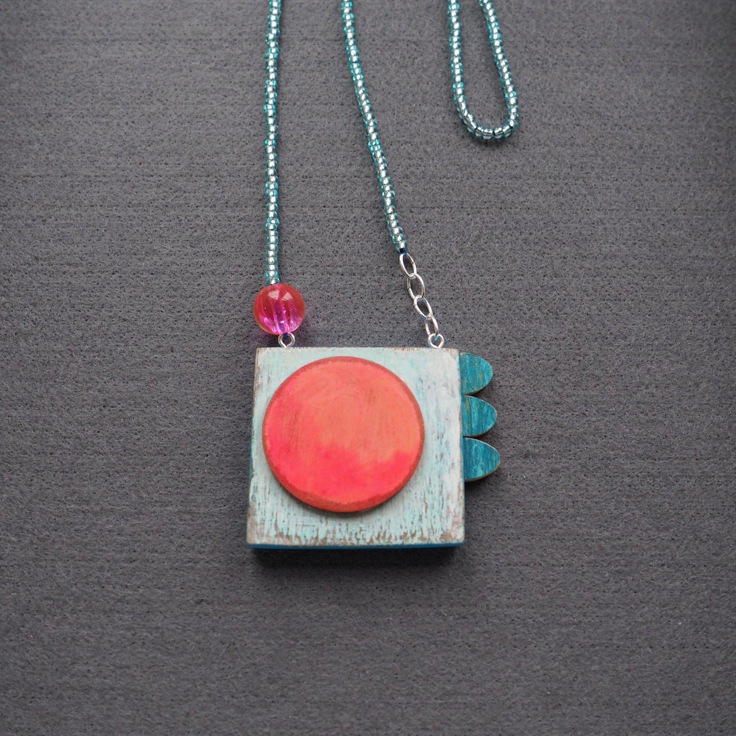 Big Sun - Handmade Wooden Pendant Necklace