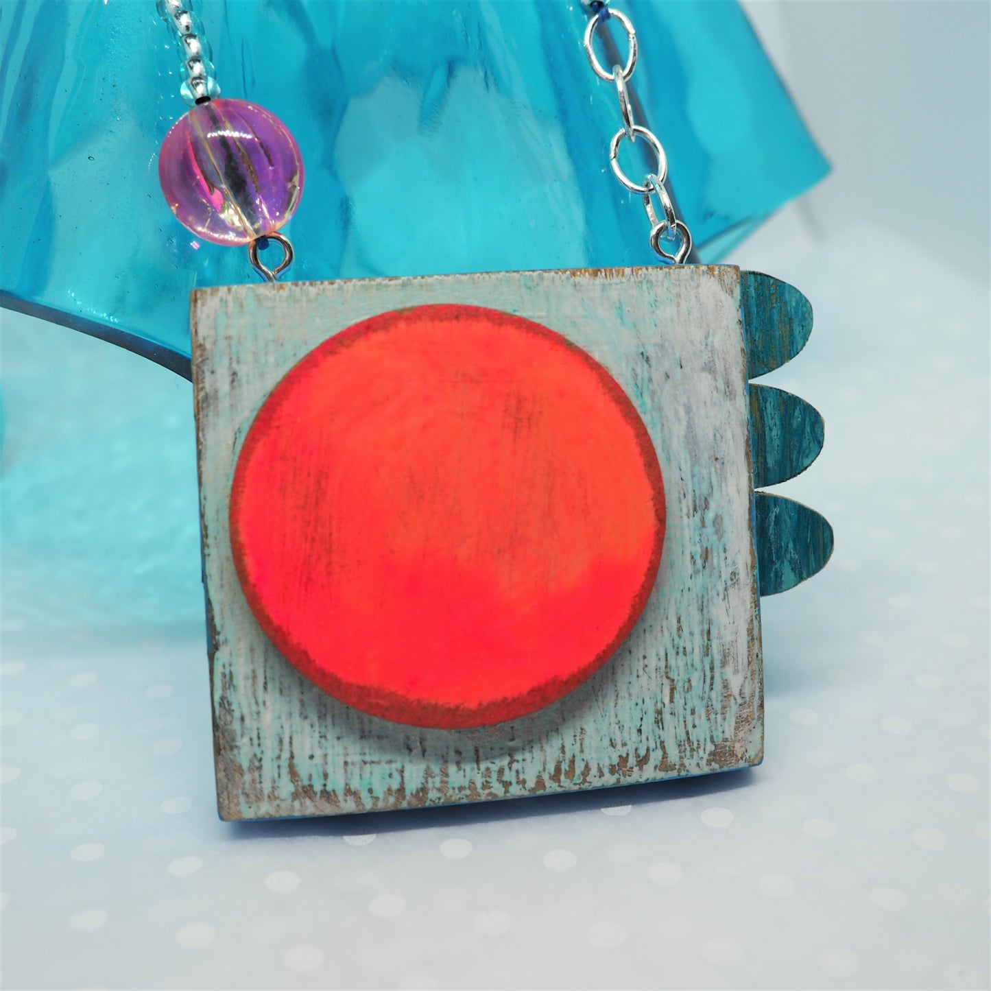 Big Sun - Handmade Wooden Pendant Necklace