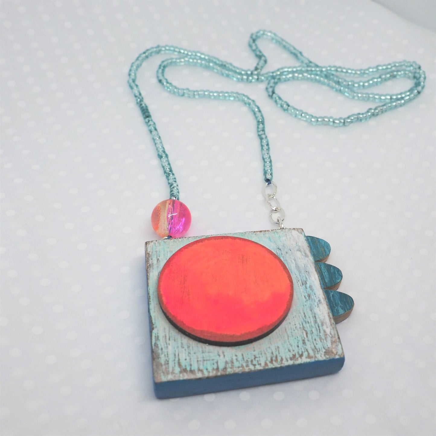 Big Sun - Handmade Wooden Pendant Necklace