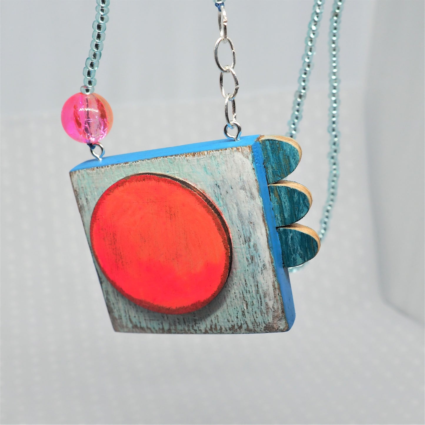 Big Sun - Handmade Wooden Pendant Necklace