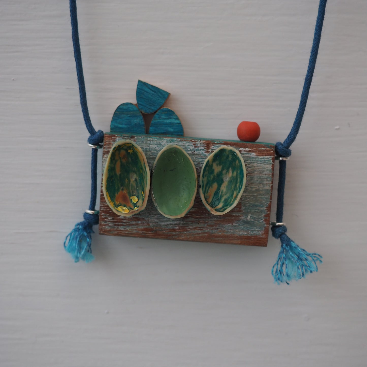 Harbour Scene - Handmade Wooden Pendant Necklace