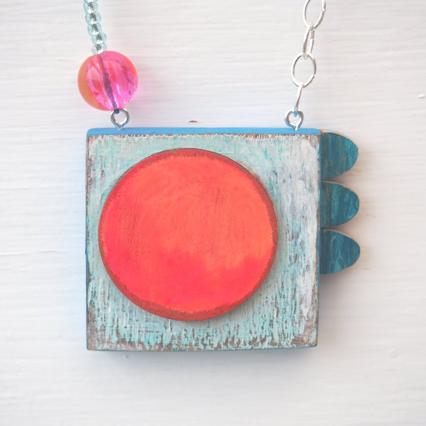 Big Sun - Handmade Wooden Pendant Necklace