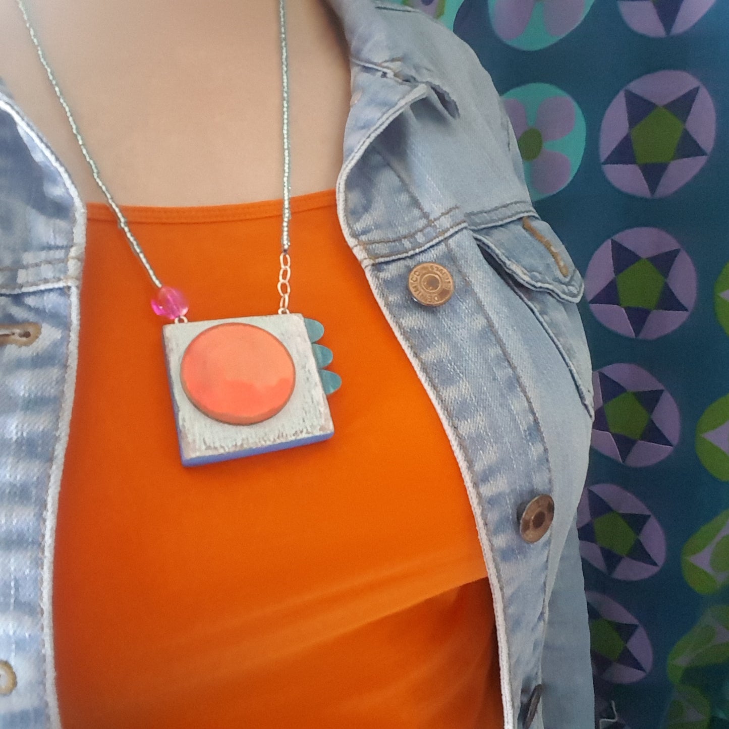 Big Sun - Handmade Wooden Pendant Necklace