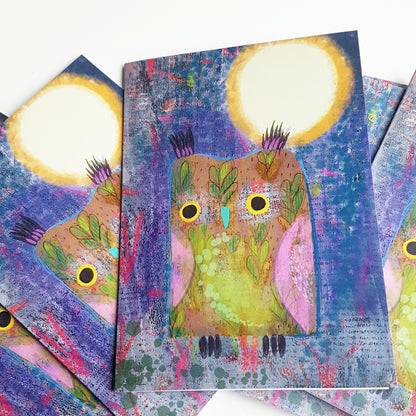 Wise Owl Greeting Card - Cute Blank Card