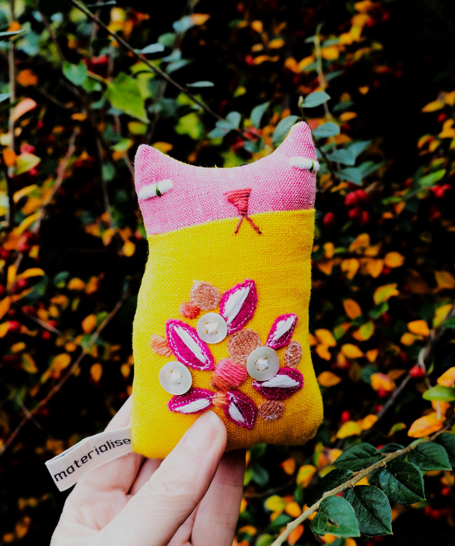 Handmade Kitten Doll - Winter Berries Series - Pyracantha